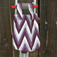 Small, simple basic crutch bag, walker bag, scooter handlebars bag, caddy, handmade from Hartford Whalers licensed fabric
