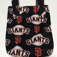 Small simple basic crutch bag, walker bag, scooter handlebars bag, caddy, handmade from SF Giants baseball licensed fabric