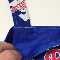 Simple small basic crutch bag, walker bag, scooter handlebars bag, bed rail caddy, handmade from Phillies licensed fabric