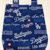 Simple small basic crutch bag, walker bag, scooter handlebars bag, bed rail caddy, handmade from LA Dodgers licensed fabric