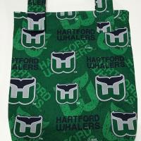 Small, simple basic Hartford Whalers crutch bag, small walker bag, scooter handlebars bag, hanging bag, caddy, handmade