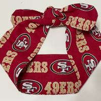 3” Wide San Francisco 49ers headband, handmade, Niners hair wrap, pin up, hair tie, retro, rockabilly, scarf