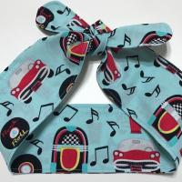 3” Wide Rockabilly headbands, hair wrap, pin up, scarf, hair tie, retro, diner music cars jukebox checks, red black white aqua