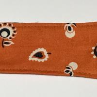 3” Wide Burnt Orange Floral Bandana Print Headband, hair wrap, pin up, hair tie, retro style, rockabilly