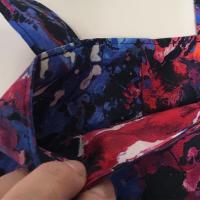 Simple small basic crutch bag, walker bag, scooter handlebars bag, bed rail caddy, hook & loop, red white blue paint splash, hanging bag