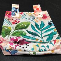 Simple small basic crutch bag in watercolor floral print, hanging bag, walker bag, scooter handlebars, caddy