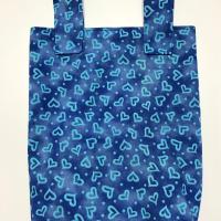 Blue hearts simple small basic crutch bag, walker bag, scooter handlebars, bed rail caddy, hook & loop, hanging bag