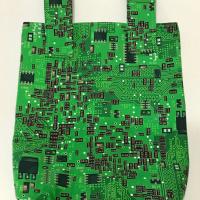  Printed Circuit Board Theme Simple Basic Crutch Bag, small walker bag, scooter handlebars bag, bed rail caddy, hook & loop, hanging bag, PC board, IT tech geek