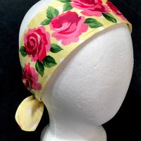 3” Wide Reversible Roses Floral Headband, hair wrap, pin up, hair tie, retro style hair accessory, purse scarf