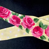 3” Wide Reversible Roses Floral Headband, hair wrap, pin up, hair tie, retro style hair accessory, purse scarf