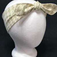 3” Wide Neutral Headband, self tim, hair wrap, pin up style, hair tie, retro style, scarf, rockabilly, off white, taupe, beige, cream