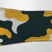 3” Wide Camouflage headband, hair wrap, fabric headband, pin up, hair tie, neck, retro rockabilly, 100% cotton, green yellow white