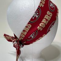 3” Wide San Francisco 49ers headband, handmade, Niners hair wrap, pin up, hair tie, retro, rockabilly, scarf