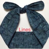 3” Wide Batik Dark Blue Headbands, hair wrap, pin up, hair tie, scarf, bandanaretro style, rockabilly