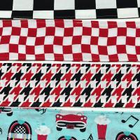 3” Wide Rockabilly headband, hair wrap, pin up, scarf, hair tie, neck, retro, diner music cars jukebox, red black white aqua