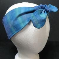 3” Wide Blue Headbands, self tie, hair wrap, pin up style, hair tie, retro tyle, rockabilly, choose print