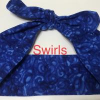 3” Wide Blue Headbands, self tie, hair wrap, pin up style, hair tie, bun wrap, retro, rockabilly