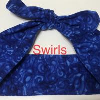 3” Wide Blue Headbands, self tie, hair wrap, pin up style, hair tie, retro tyle, rockabilly, choose print