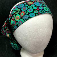 3” Wide Kaffe Fassett Paperweight print headband, self tie, hair wrap, head wrap, pin up, hair tie, retro, rockabilly, scarf