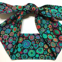 3” Wide Kaffe Fassett Paperweight print headband, self tie, hair wrap, head wrap, pin up, hair tie, retro, rockabilly, scarf