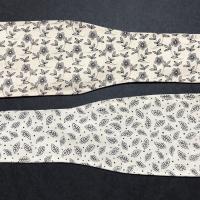 3” W  headband, hair wrap, neutral colors, pin up, hair tie, neck, retro hair accessory, tiny small flowers, leaves, botanical