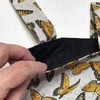 Monarchs simple small basic crutch bag, walker bag, scooter handlebars bag, bed rail caddy, hook and loop, butterflies, choose gold or grey