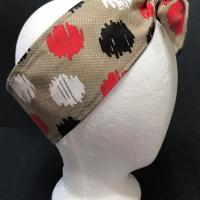 3” Wide Large Polka Dots headband, hair wrap, pin up style, hair tie, scarf, bandana, retro style, rockabilly