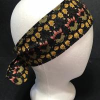 3” Wide William Morris headband, self tie, floral, hair tie, hair wrap, pin up style, retro style