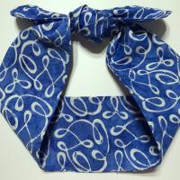 3” Wide Batik headband, hair wrap, self tie, pin up style, hair tie, retro atyle, rockabilly, head scarf