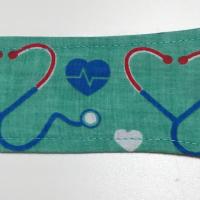 3” Wide Medical Theme headband, hair wrap, pin up, hair tie, neck, retro style, rockabilly, doctor or nurse gift, nursing student