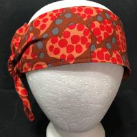 3” Wide Hearts Headband, Kaffe Fassett Disco Dots hearts print, hair wrap, self tie, head wrap, pin up style, hair tie, retro style, rockabilly