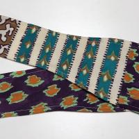 3” Wide Kaffe Fassett Swiggle Stripe headband, self tie, hair wrap, head wrap, pin up style, hair tie, retro style, rockabilly, boho, scarf