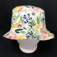 Watercolor Floral Summer Bucket Hat, Size MEDIUM, Reverses to Green Floral, Flowers, Gift for Her, Floppy Hat, Lightweight Hat, Summer Hat