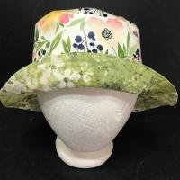 Watercolor Floral Summer Bucket Hat, Size MEDIUM, Reverses to Green Floral, Flowers, Gift for Her, Floppy Hat, Lightweight Hat, Summer Hat