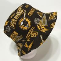San Diego Padres Bucket Hat, Reversible to Solid Brown, Unisex Sizes up to 4XL, cotton, fishing hat, sun hat, floppy hat, handmade