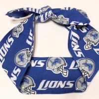 3” Wide Detroit Lions headband, hair wrap, hair tie, head wrap, pin up, hair tie, neckerchief, retro rockabilly, head scarf, handmade