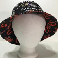 Baltimore Ravens / Orioles Bucket Hat, Reversible, Unisex Sizes up to 4XL, Handmade, fishing hat, ponytail sun hat, floppy hat