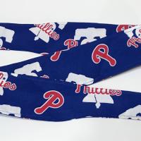 3” Wide Philadelphia Phillies head band, handmade, hair wrap, cotton fabric headband, pin up, hair tie, neckerchief, retro, rockabilly