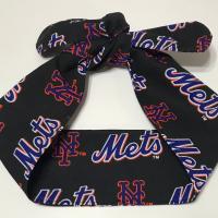 3” Wide NY Mets headband, black, hair wrap, handmade,  pin up, hair tie, retro, rockabilly, New York Mets