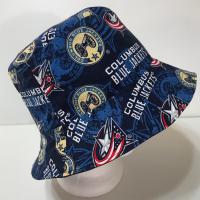 Columbus Blue Jackets Bucket Hat, Handmade, Reversible, Unisex Sizes S-XXL, hockey, ponytail summer hat, fishing hat, sun hat, floppy hat
