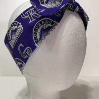 3” Wide Colorado Rockies headband, hair wrap, hair tie, head wrap, pin up style, bandana, retro style, rockabilly, handmade