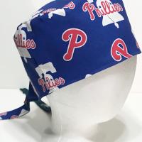 Reversible Philadelphia Phillies / Eagles scrub cap, tie back, skull cap for nurse, technician, welder, food service, biker, handmade
