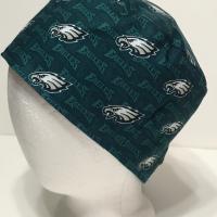 Reversible Philadelphia Phillies / Eagles scrub cap, tie back, skull cap for nurse, technician, welder, food service, biker, handmade