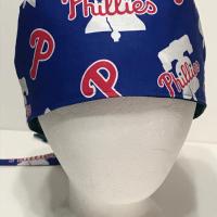 Reversible Philadelphia Phillies / Eagles scrub cap, tie back, skull cap for nurse, technician, welder, food service, biker, handmade
