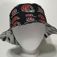 Cincinnati Bengals Bucket Hat, Reversible to Tiger Stripes, Sizes S-XXL, Handmade, fishing hat, sun hat, summer hat, floppy hat