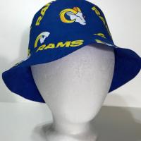 Los Angeles Rams Bucket Hat, Reversible to Blue, Sizes S-XXL, summer hat, fishing hat, floppy hat, ponytail hat, handmade