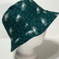 Philadelphia Eagles Bucket Hat, Reverses to Black, Unisex Sizes S-XXL, handmade, fishing hat, sun hat, floppy hat, ponytail hat