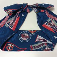 3” Wide Minnesota Twins headband, self tie, baseball, pin up style, hair wrap, hair tie, retro style, handmade