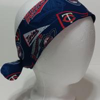 3” Wide Minnesota Twins headband, self tie, baseball, pin up style, hair wrap, hair tie, retro style, handmade