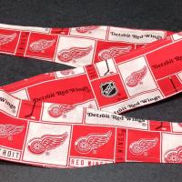 3” Wide Detroit Red Wings headband, self tie, hair wrap, pin up style, hair tie, bandana, scarf, retro style, rockabilly, hockey, handmade